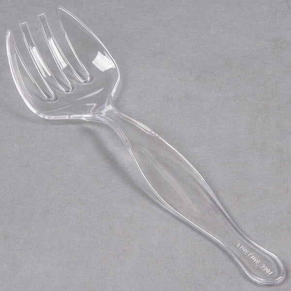 Fineline Clear Plastic 8 1/2" Serving Fork - 144/Case White, Black, Clear