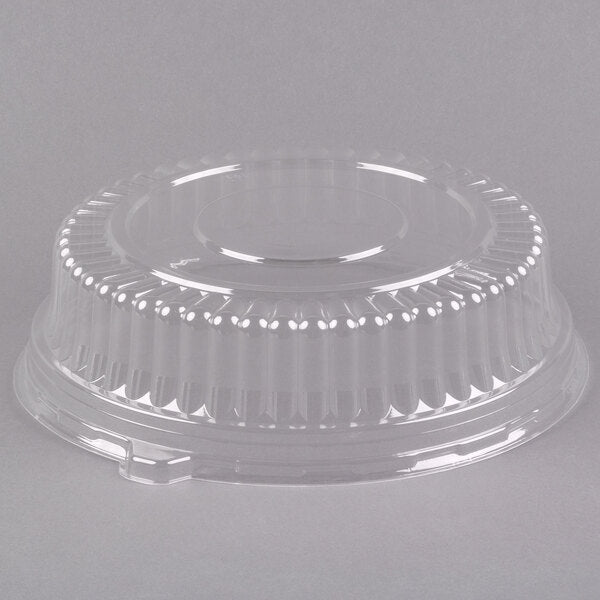 Fineline 12" Clear PET Plastic Round High Dome Lid - 25/Case