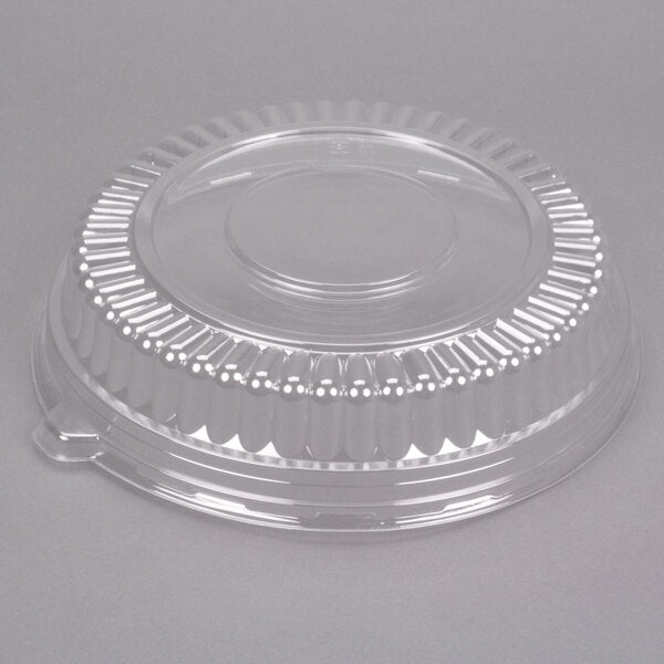 Fineline 12" Clear PET Plastic Round Low Dome Lid - 25/Case