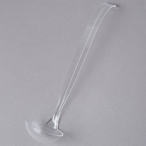 Fineline 2 oz. Clear Polystyrene Disposable Ladle - 48/Case Black, Clear, White