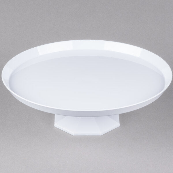 Fineline 11 3/4" Two-Piece White Cake Stand Select Color White Clear- 12/Case