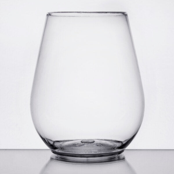 Fineline 4 oz. Stemless Clear Plastic Wine Sampler Goblet - 64/Case