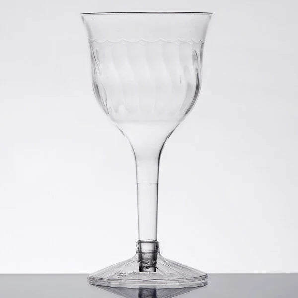 Fineline Clear 2-Piece Plastic Wine Goblet - 120/Case