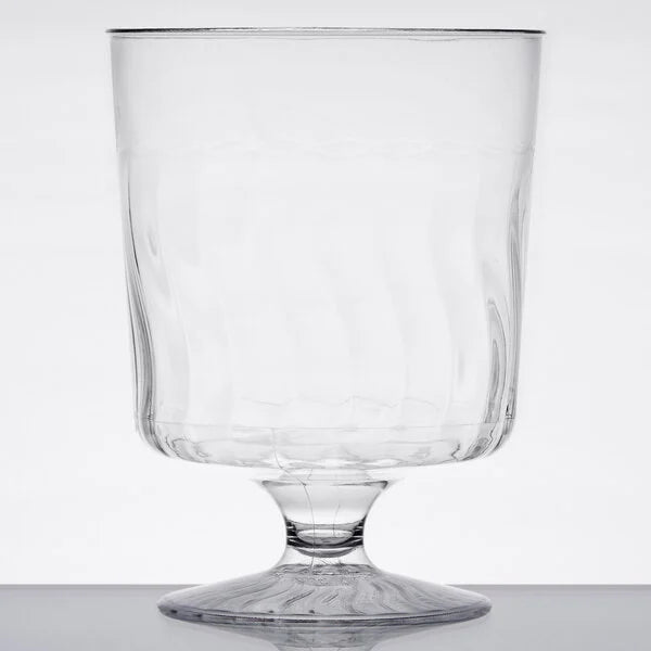 Fineline 8 oz. 1-Piece Clear Plastic Wine Cup - 240/Case