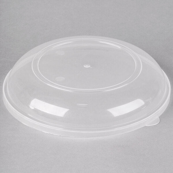 Fineline 9" Clear High Dome Microwavable Plastic Catering Bowl Lid - 50/Case