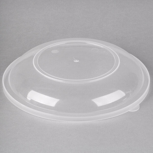 Fineline 10" Clear High Dome Microwavable Plastic Catering Bowl Lid - 50/Case