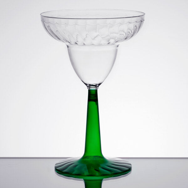 Fineline 12 oz. 2-Piece Plastic Margarita with Green Base - 96/Case