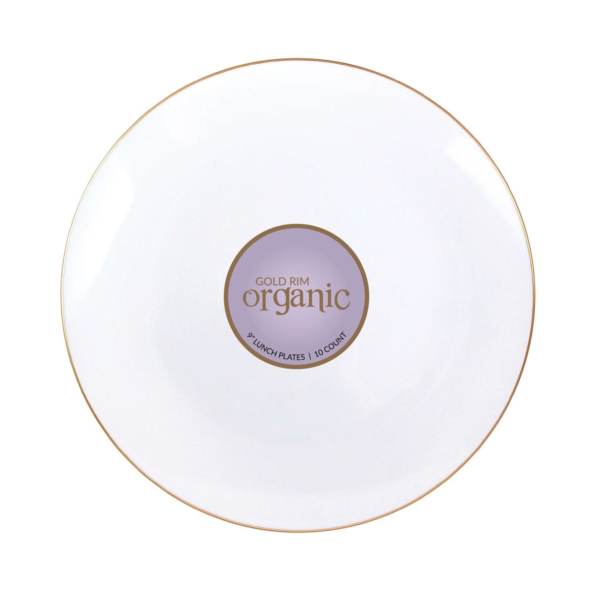 Organic Plates - 9" White/Gold Rim (BST-2876)