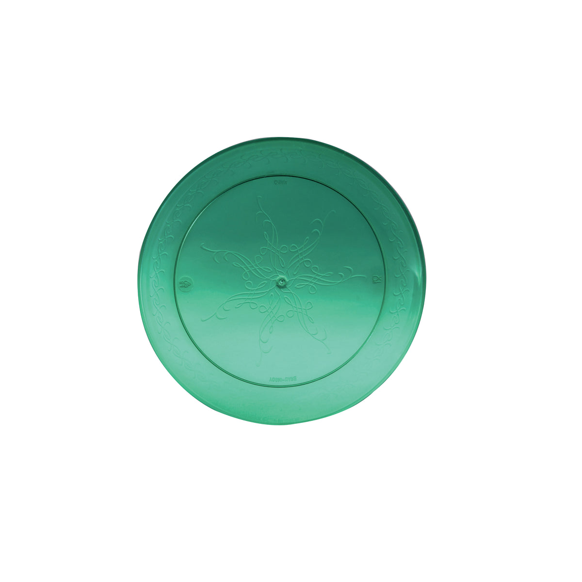 6" Round Plate - Holiday, Green — Case of 240 (Item EMI-CC006.GRN)