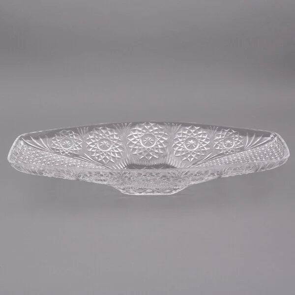 Fineline 17 3/4" x 9" Crystal Plastic Gondola Bowl - 12/Case