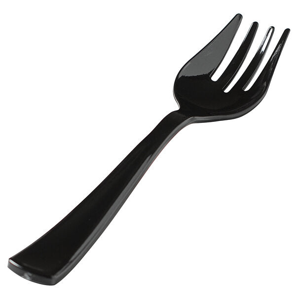 Fineline 10 1/2" Black Heavy-Duty Disposable Serving Fork - 100/Case