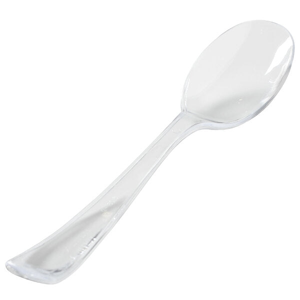 Fineline 10" Clear Heavy-Duty Disposable Serving Spoon - 100/Case Black, Clear, White