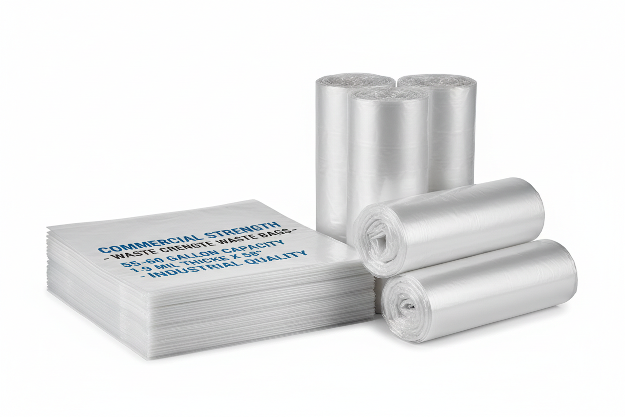 22" x 16" x 58" Equivalent to 1.9 mil CLEAR 55 to 60 gallon 100 Per Case