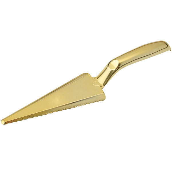 Fineline 9 1/2" Gold Look Heavy Weight Cake Cutter / Lifter - 40/Case