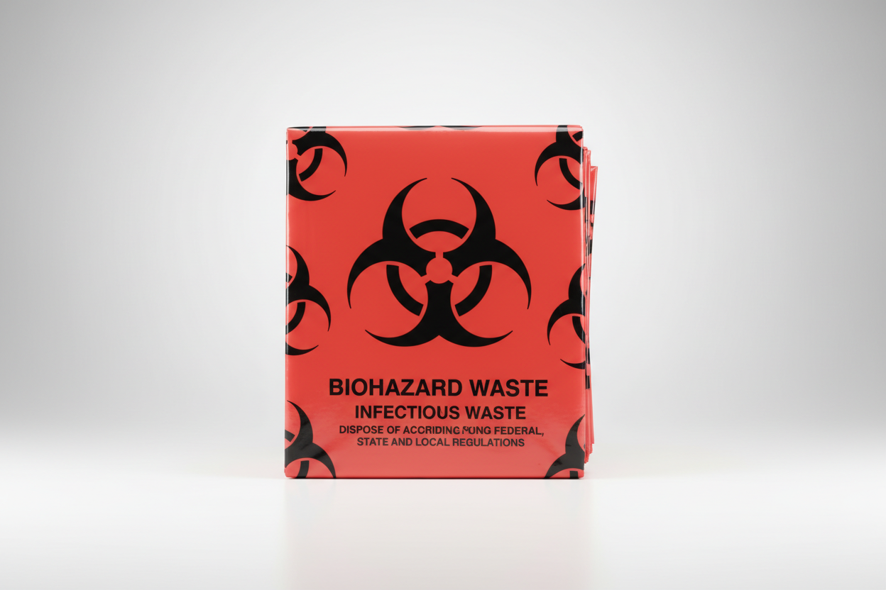 24" x 31" RED Bio Hazard 12 to 16 gallon 250 Per Case