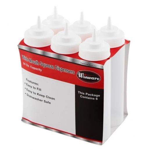 Squeeze Bottle Clear 24 oz