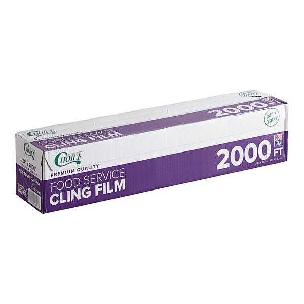 24" x 2000" Cling Wrap Film (W/Serrated Cutter)