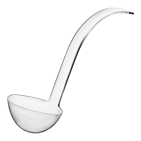Fineline 5 oz. Clear Plastic Punch / Serving Disposable Ladle - 48/Case Black, Clear