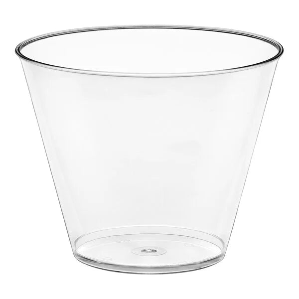 Fineline 9 oz. Squat Clear Hard Plastic Tumbler - 500/Case