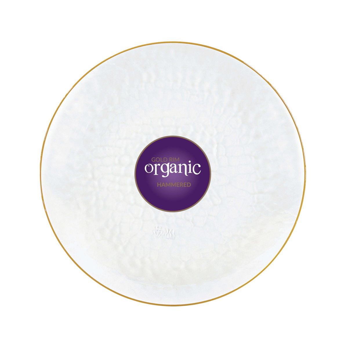 Organic Hammered Clear & Gold Rim Plates - 9" (BST-3961)