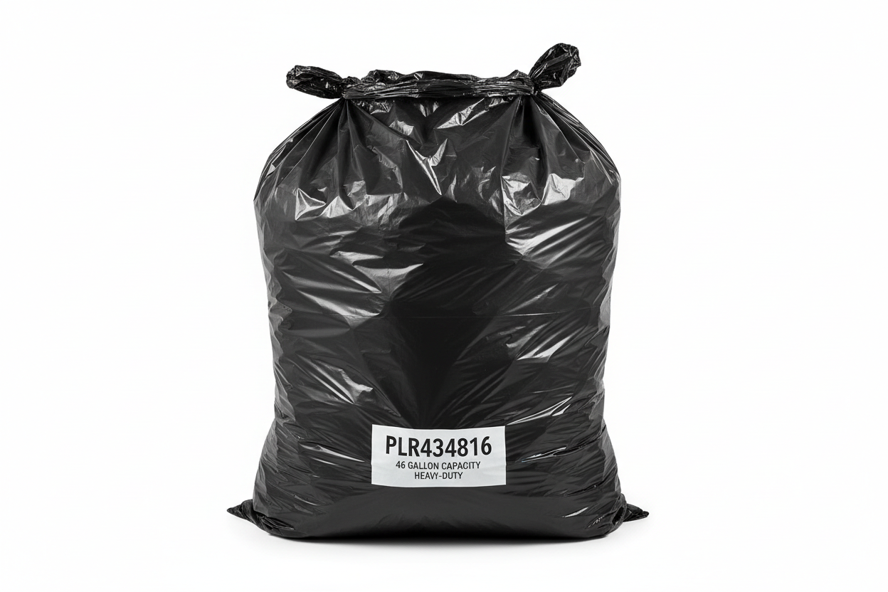 43" x 48" equivalent to 16-micron BLACK PLR434816 46-gallon Glutton 8 x 25 Per Case