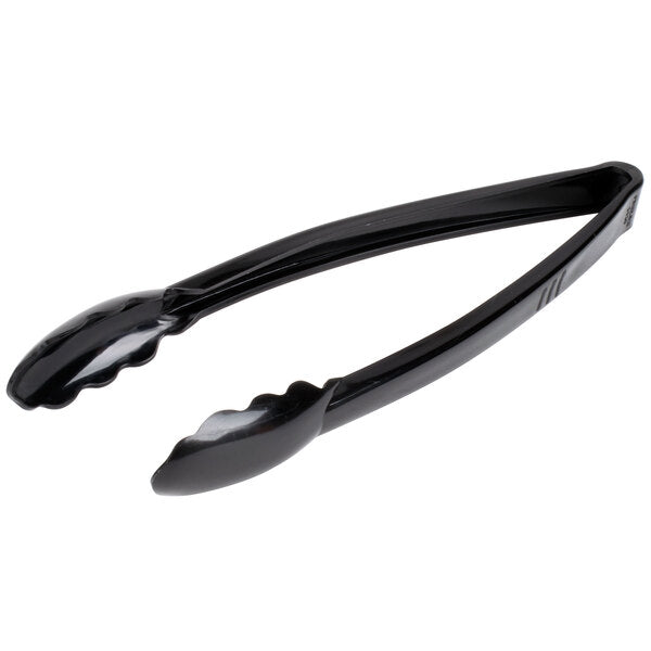 Fineline 12" Extra Heavy-Duty Black Disposable Polypropylene Tongs - 24/Case