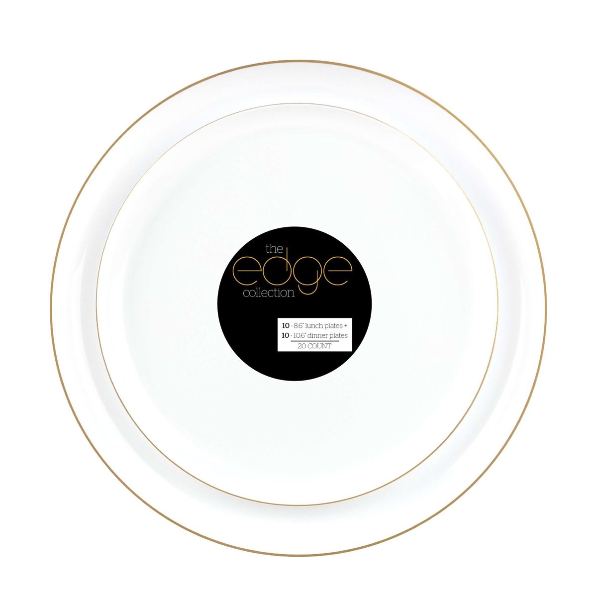 Edge Plates Combo - White/Gold Rim 8.6" + 10.6" (BST-3684)