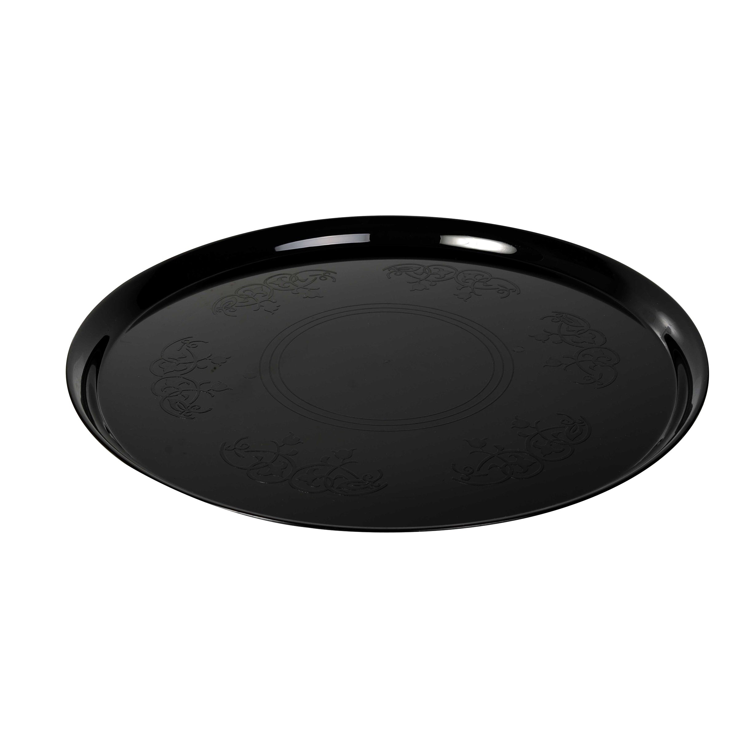 12" Supreme Catering Round Tray Specify-Black, White or Clear. 25 per case