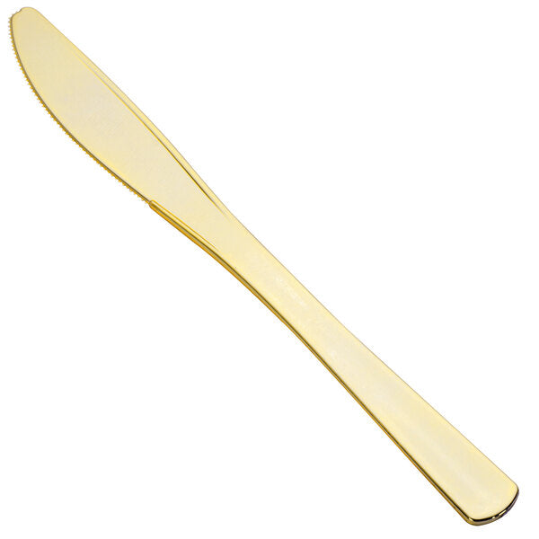 Fineline 8" Gold Look Extra Heavy Weight Plastic Knife - 400/Case