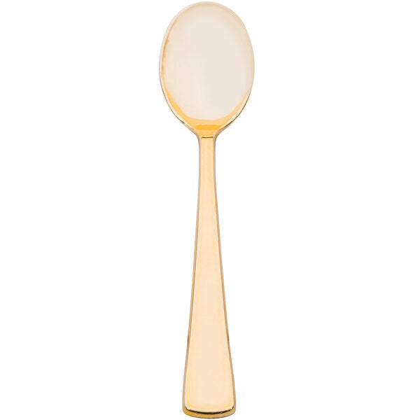 Fineline 6 1/4" Gold Look Extra Heavy Weight Plastic Spoon - 400/Case