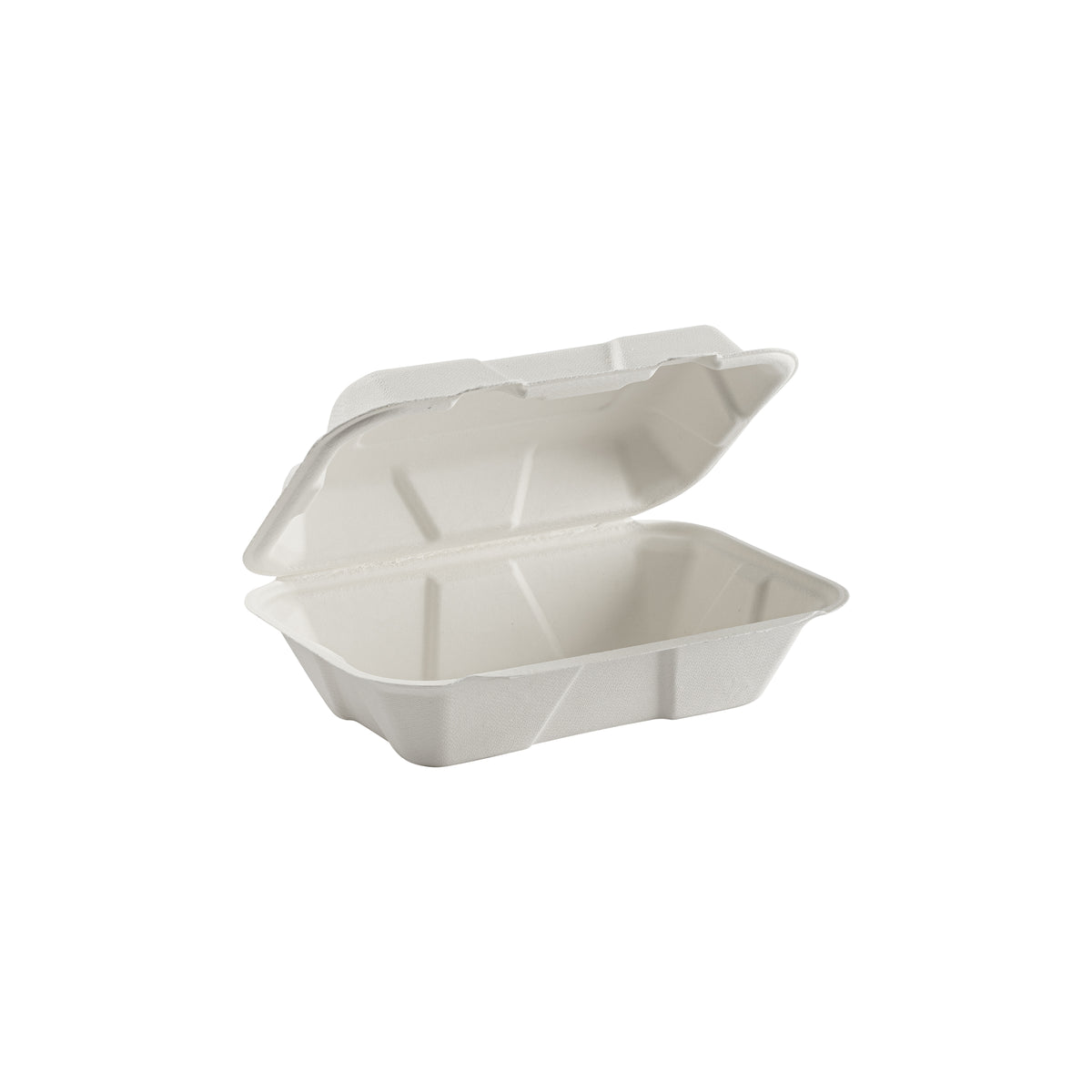 9" X 6" Rectangular Hinged Container - PFAS Free, White — Case of 200 (Item 47BCS06NIA)