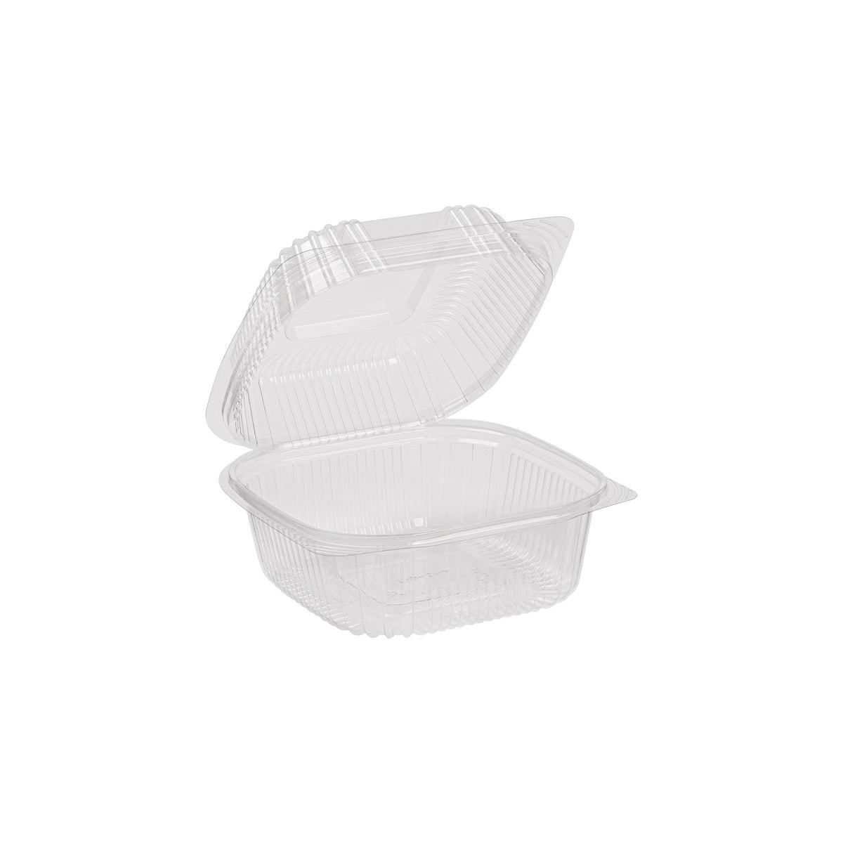 6" X 6" X 3" Hinged Container, Clear — Case of 240 (Item 47PLAEC6)