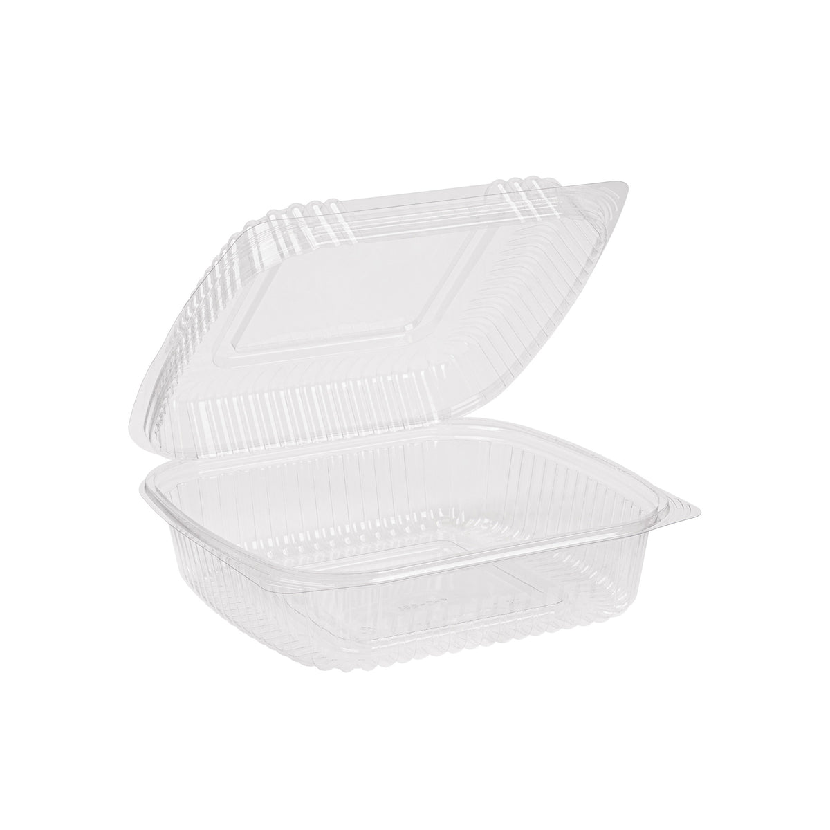 8" X 8" X 3" Hinged Container, Clear — Case of 160 (Item 47PLAEC8)