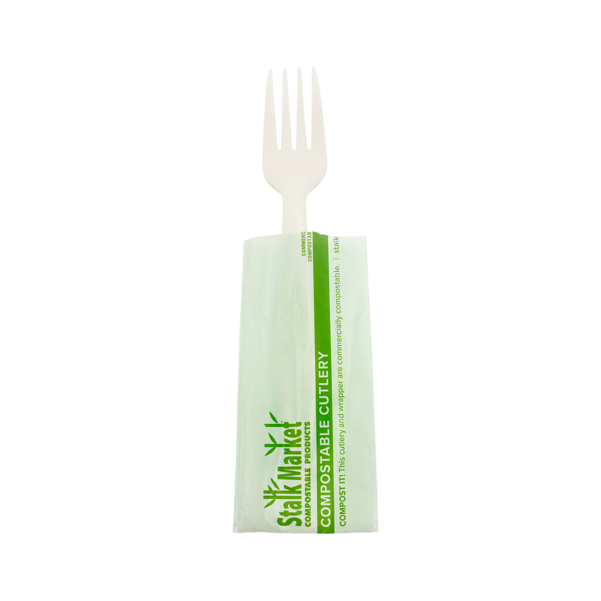Wrapped 6.5" Fork Leaf Style, CPLA, White — Case of 750 (Item 47CPLA002INV.WH)