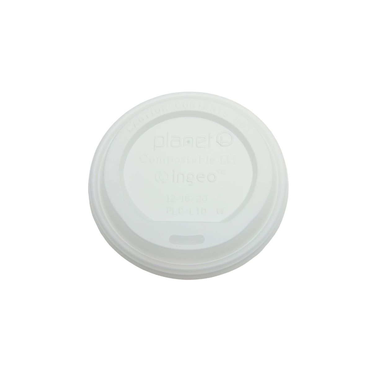 Hot Cup Lid Fits 10-20 oz. (90 mm), CPLA, White — Case of 1000 (Item 47PLCLID90)