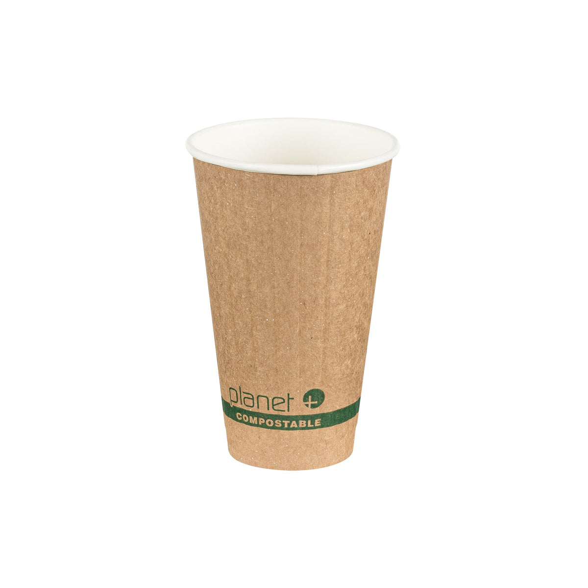 16 oz. PLA Lined Double Wall Hot Cup (90 mm), Kraft — Case of 600 (Item 47PLC16DW)
