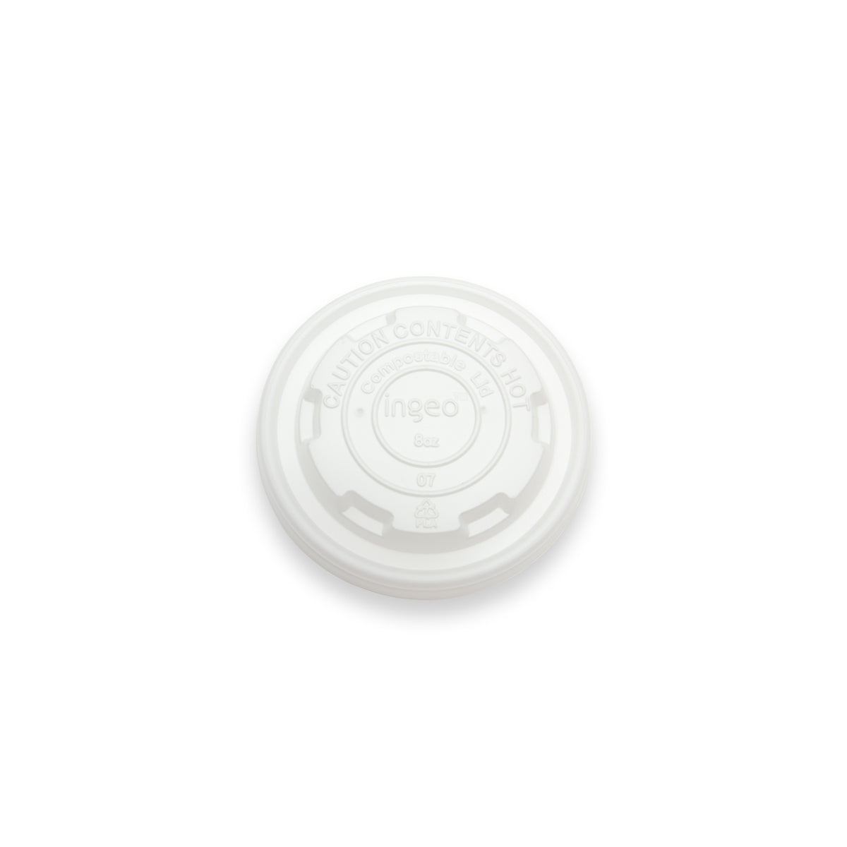 Food Container Lid Fits 8 oz. (90 mm), CPLA, Translucent — Case of 1000 (Item 47PLFCLID90)