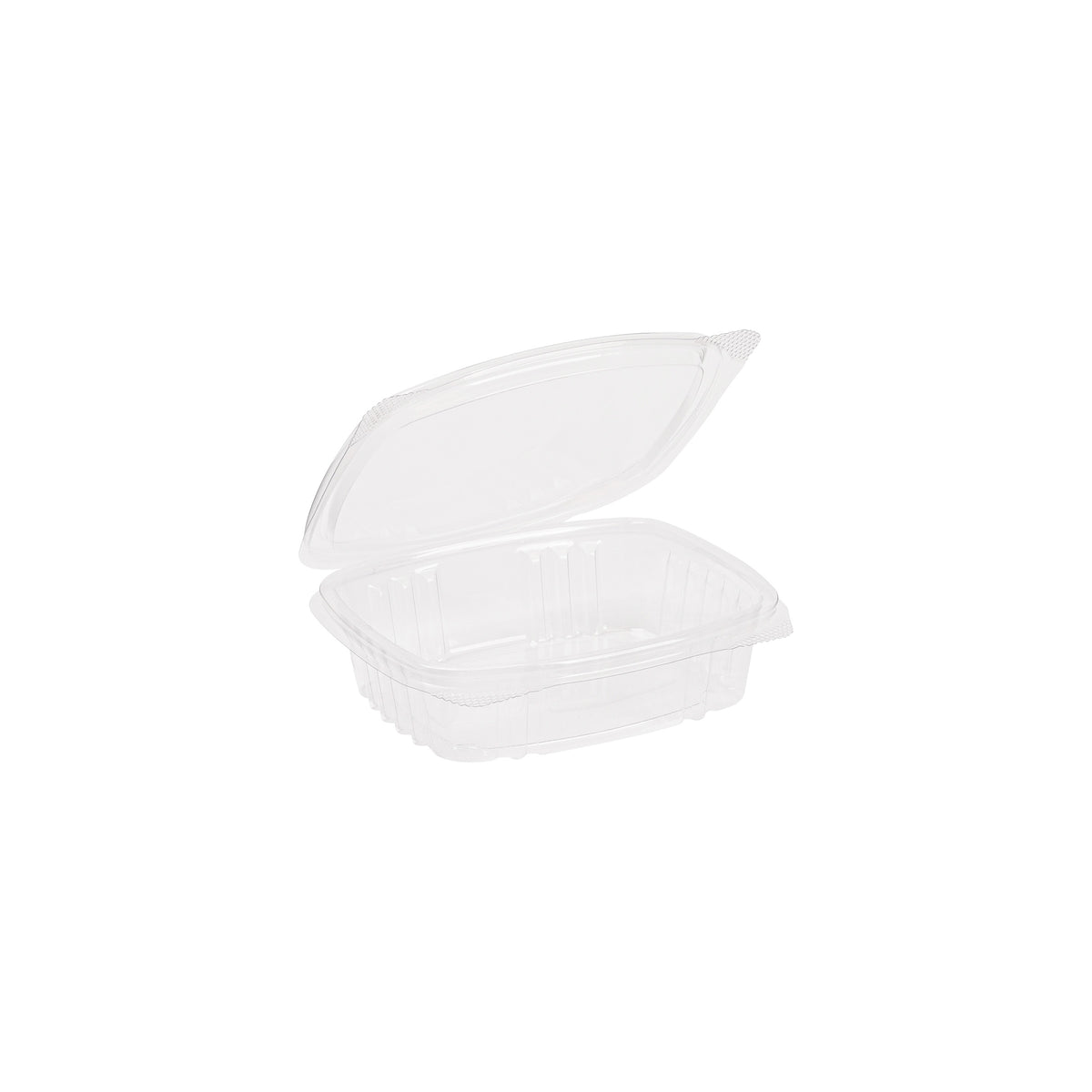 5.5" x 4.9" 8 oz. Hinged Deli Container, PLA, Clear (Fineline 47PLAKD8)