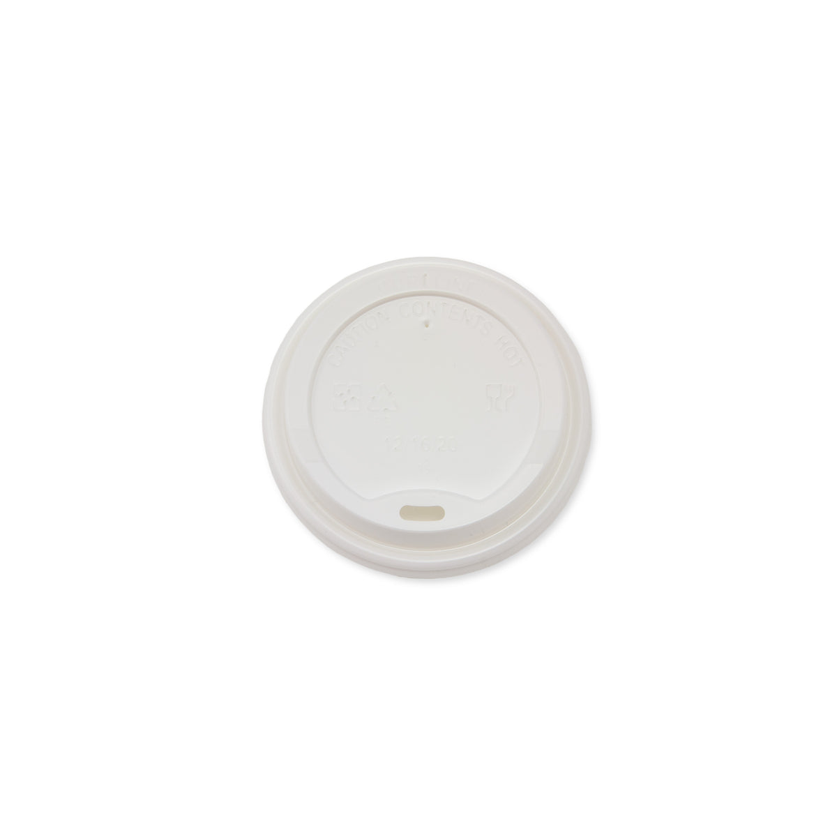 Hot Cup Lid Fits 10-20 oz. (90 mm), PS, White — Case of 1000 (Item 47PSLID90.WH)