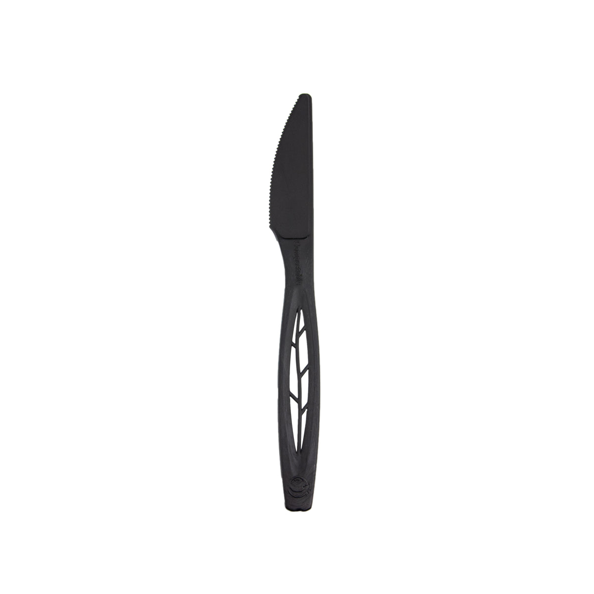 6.5" Knife Leaf Style, CPLA, Black (Fineline 47CPLA001.BK)