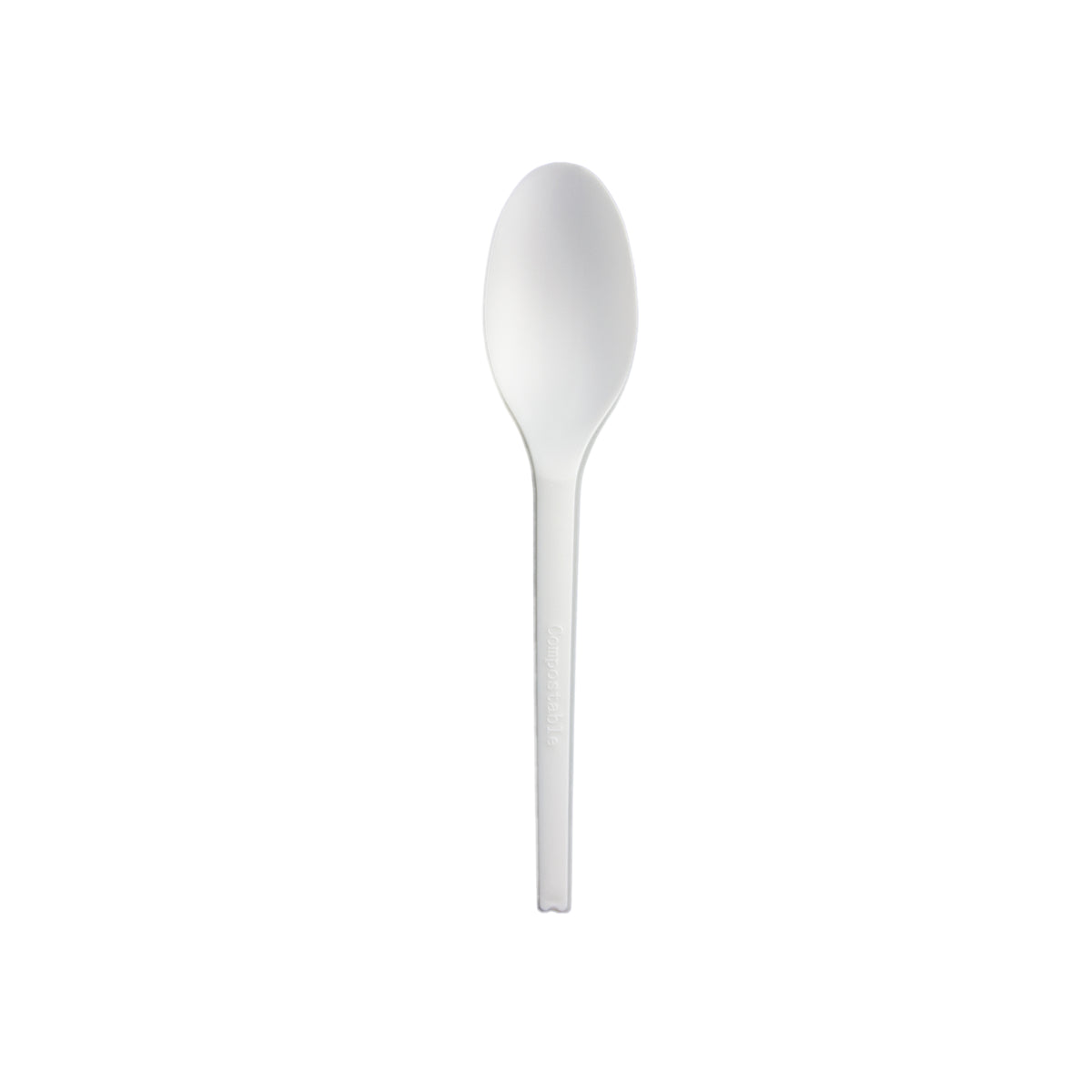 6" Spoon Medium Weight, CPLA, White — Case of 1000 (Item 47CPLA03S.WH)