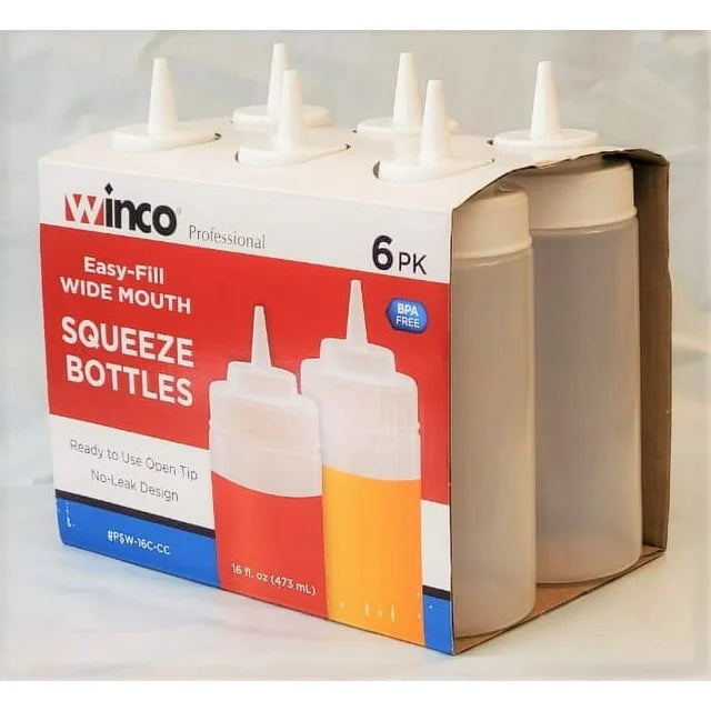 Squeeze Bottles 8 oz Clear 6 pack