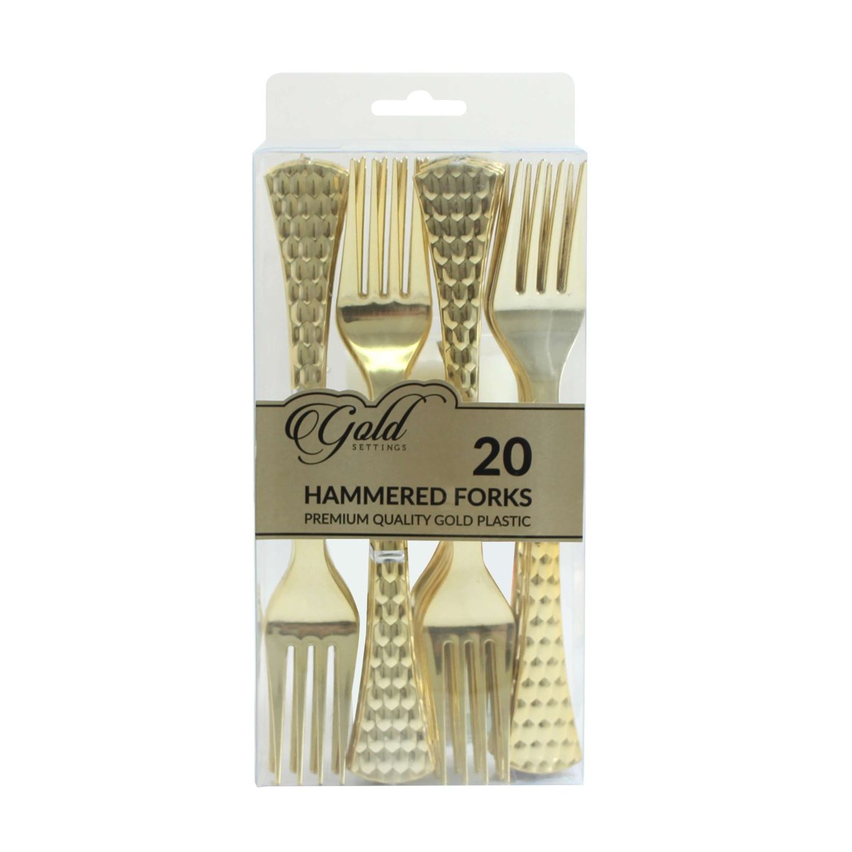 Gold Hammered Cutlery - Forks (48/20 ct) (BST-2383)