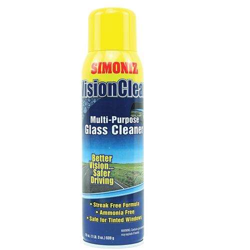 Simoniz Vision Clear Window and Glass Cleaner 19 oz net weight. 12 per case.