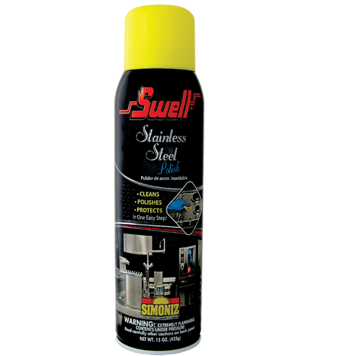 Stainless Steel Simoniz Swell Cleaner 15 oz net weight. 12 per case.
