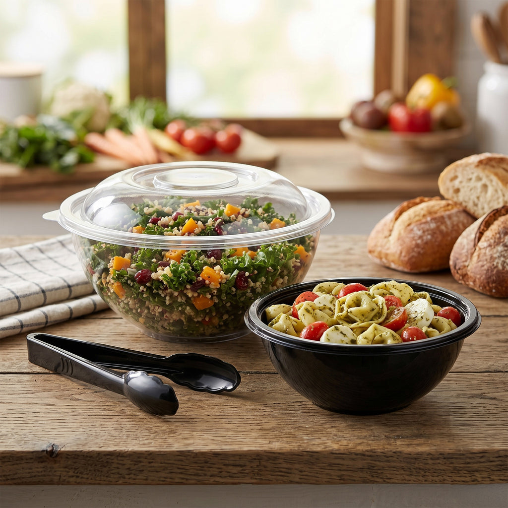 12 and 16 oz. PET salad bowls in use