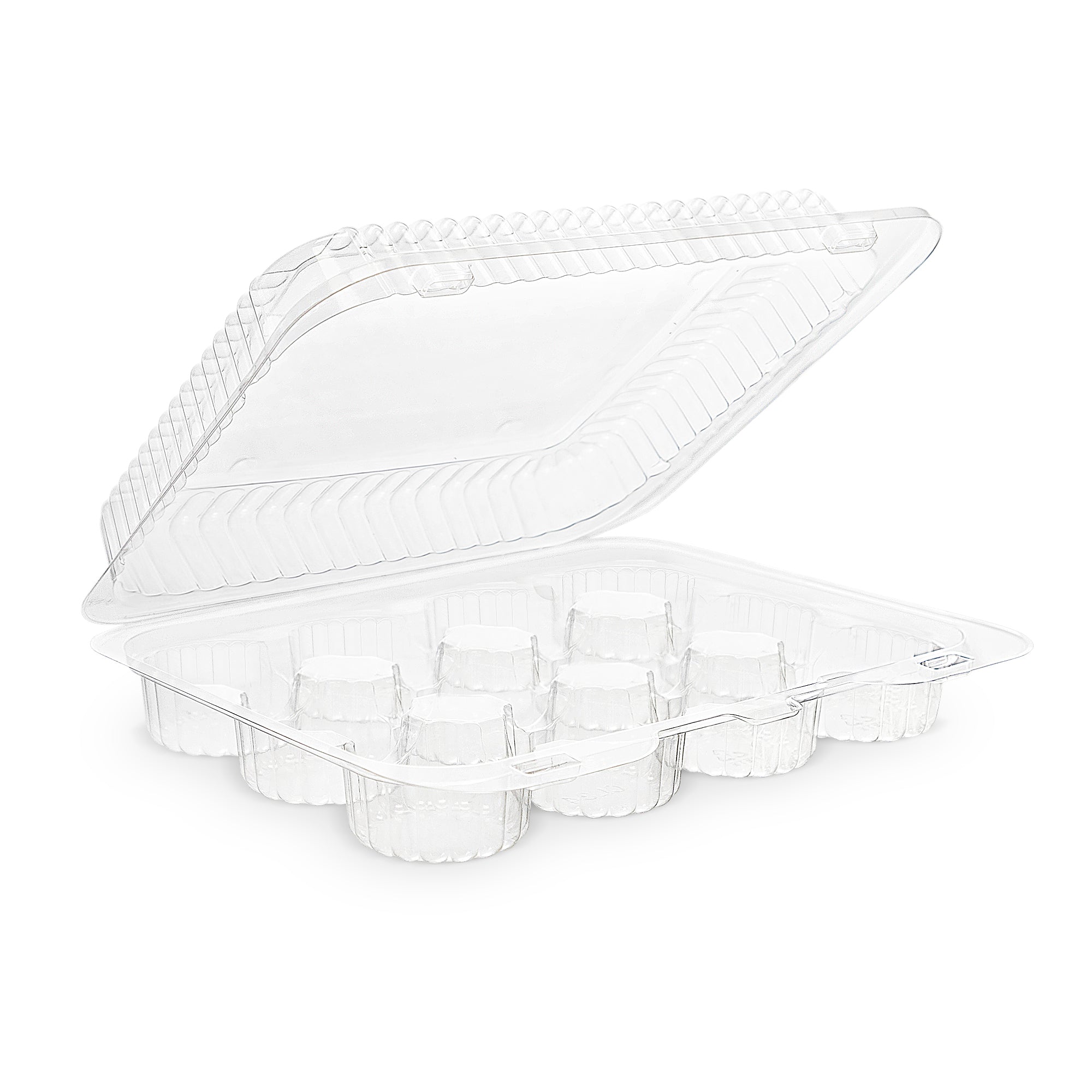 12 compartment cupcake container, clear hinged CL34