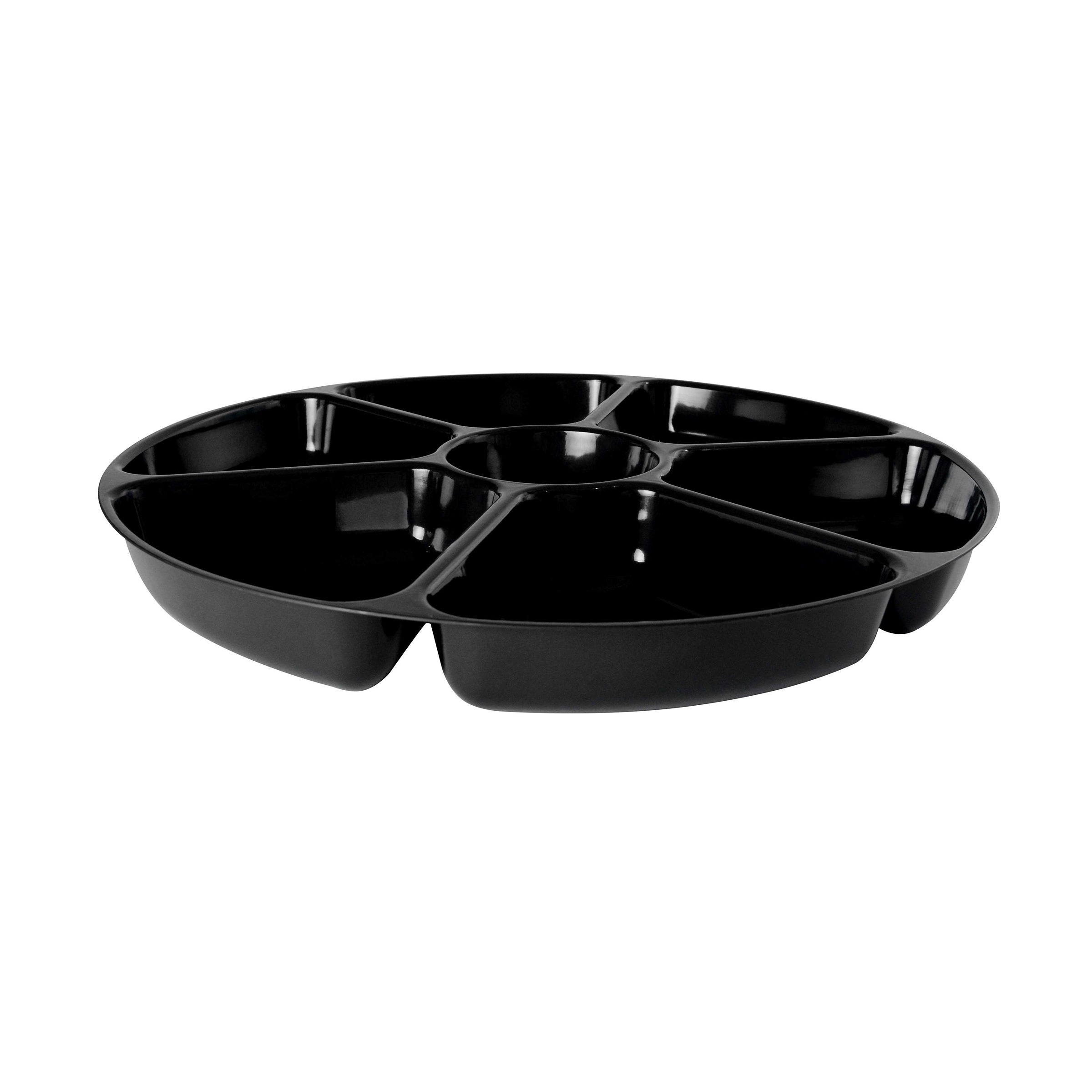 16" 7 Deep Compartment Black Tray, 12 per case, Fineline D16070