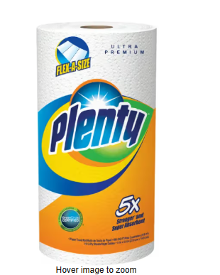 TOWEL HOUSEHOLD ROLL Plenty  12 rolls-110-1/2 sheets POPULAR