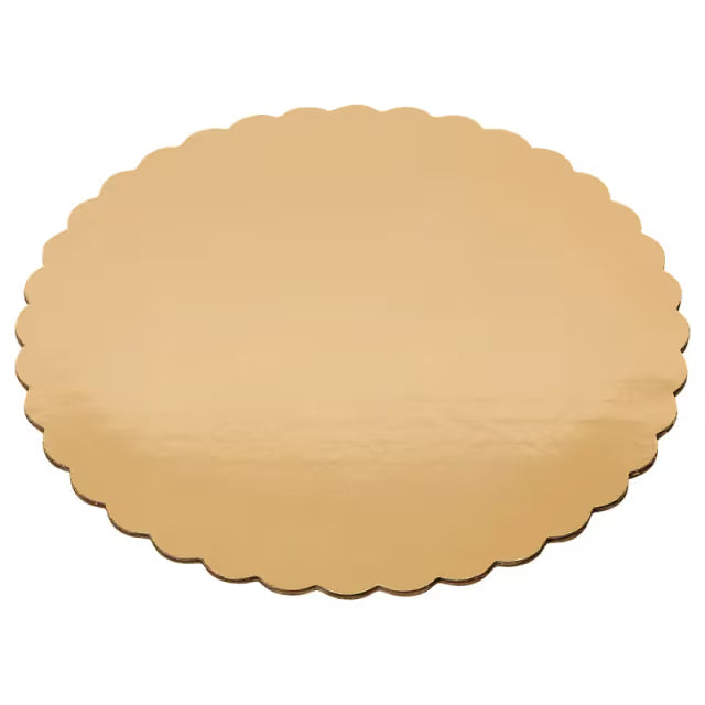 Cake Board 8" Corrugated Scalloped Cake Circle GOL8